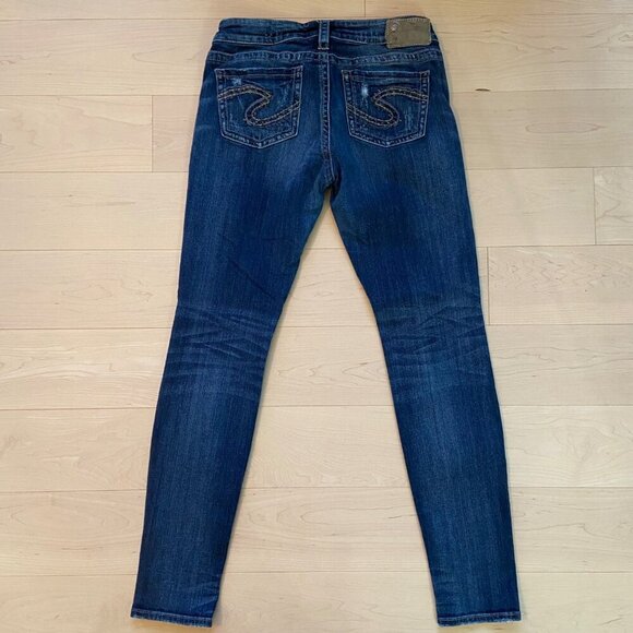 Silver Jeans Co. Womens Distressed Tuesday Low Super Skinny sexy Jeans Size 29 - Picture 2 of 12